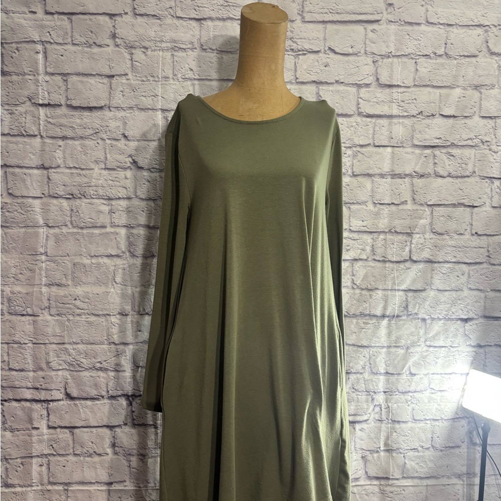 Zenana Outfitters Long Sleeve Olive Dress